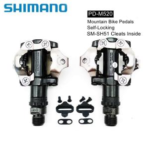 Pedal Self-Locking SPD Bike Lock Pedals Carbon Fiber Composite Cleats Pedal Mountain Bike MTB Lightweight DU Sealed PD-M520 Bearing Pedal