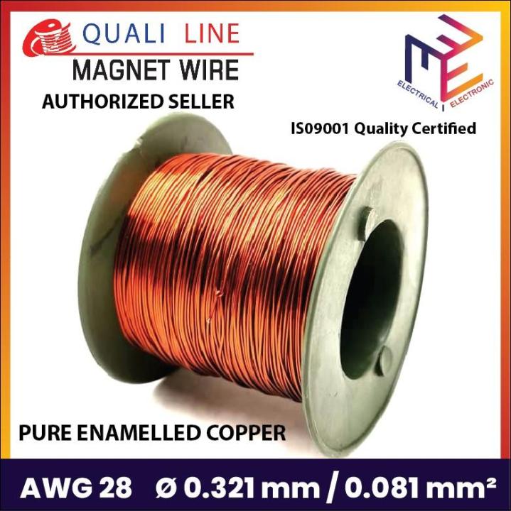 Qualiline 500 grams Wire AWG 28 0.321 mm PURE Enameled Copper