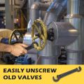 8-Inch Double Ended Valve Wheel Wrench,Durable Cast Steel Hand Tool for Smooth Valve Opening & Closing,Protects Handwheels from Damage - Ideal for Fire Riser Drains (1/2" and 21/32"). 