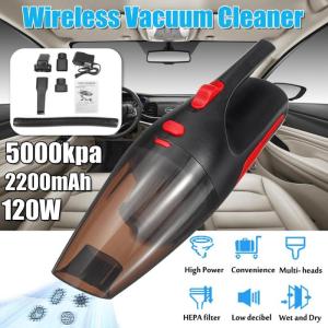 Portable Handheld Car Vacuum Cordless/Car Plug Cleaner 120W 12V 5000PA Super Suction Wet/Dry Dual-Use for Car Home Cleaning Tool