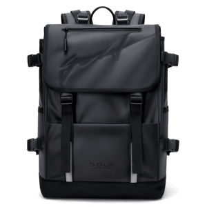 GOLF QUALITY Backpack Men Black Work Business Laptop Bag 15.6 inch Fashion Briefcase Backpacks with Buckle Versatile Stylish Male Back Pack Bags Travel Waterproof