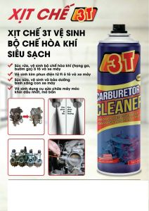XỊT CHẾ HÒA KHÍ 3T - TẨY CẶN CACBON VỆ SINH CHẾ HÒA KHÍ VẾT Ố DẦU MỠ - 450ML