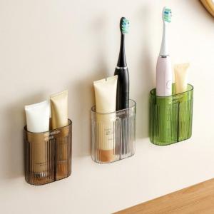 Adhesive Electric Toothbrush Stand Simplistic Designs Waterproof Wall Mount Support Various Models for Modern Homes