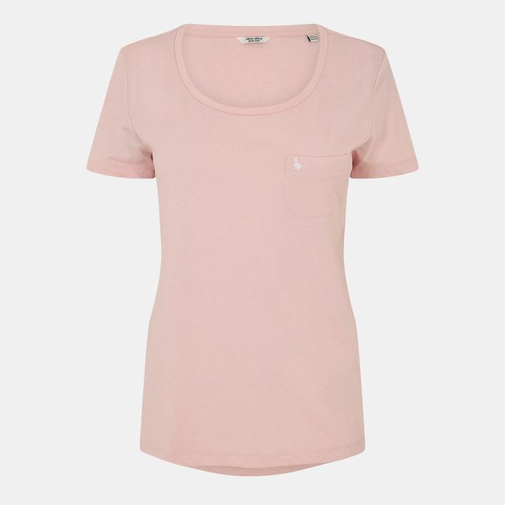 Jack Wills Womens Fullford Pocket T-Shirt (JW Pink) Sports