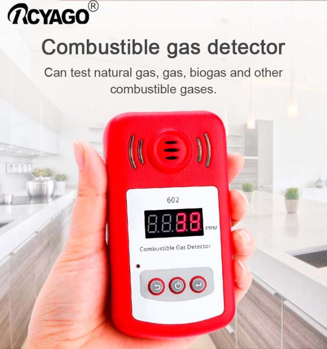 RCYAGO Portable Gas Leak Detector Alarm Combustible Gas Detector with