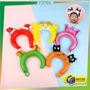 FH-C593 Bando Balon Foil Anak Karakter Hewan Lucu / Bendo Balon Latex Dekorasi Ulang Tahun Animal