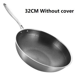 Stainless Steel Nonstick Thick Honeycomb Wok