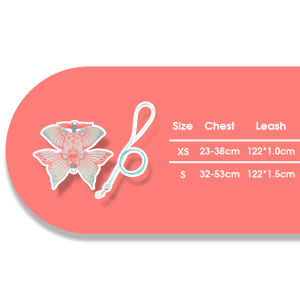 HamshMoc Cat Harness Leash Set Chinese Kite Design Small Dog Harness H Shape Swivel Buckle Reflective Leash