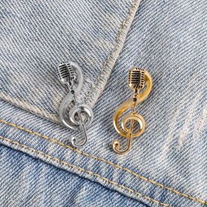 XINSU38 Fashion Cartoon Lapel Brooch Jewelry Accessories Lapel Pin Badge Pin Brooches Pin Music Note Brooch Microphone Brooches Enamel Pin