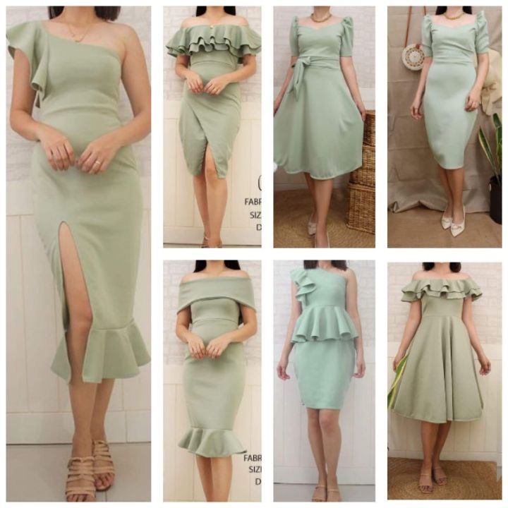 Sage green best sale cocktail dress