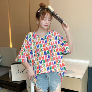 DMshoes ✨💥 New products เสื้อยืด สกรีนลายตัวอักษรภาษาอังกฤษสุดจี๊ดสีสันสดใสโดนใจวัยรุ่นราคาสบายกระเป๋าห้ามพลาดเลยนะ