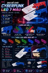 Dao Đồ Chơi Cyberpunk LED 7 Màu Biến Hình | Dao Phóng Phát Sáng | Đồ Chơi Mô Phỏng Công Nghệ Cao Cấp