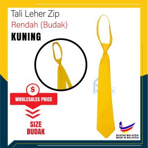 🔸TIE BUDAK KUNING / TALI LEHER PENGAWAS SEKOLAH RENDAH JENIS ZIP KUNING ( TIE SEKOLAH YELLOW ) - TLR08