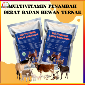 SUPLEMEN MULTIVITAMIN MENAMBAH NAFSU MAKAN BERAT BADAN HEWAN TERNAK SAPI KAMBING DOMBA KERBAU KUDA JAMU