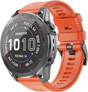 OVERSTEP Compatible with Garmin Fenix 7/Fenix 6/Fenix 5 Watch Band    22mm Width Soft Silicone Watch Strap for Garmin Fenix 5/Fenix 5 Plus/Fenix 6/Fenix 6 Pro/Fenix 7 Smartwatch (Black)