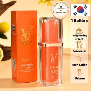 Five Vitamin C Tone Up Cream 30g Lazy Cream Korean concealer brightening cream anti-aging natural make up VC cream nude cream moisturizing essence sunscreen lotion long lasting coverage foundation primer hydration cream 4 in1 white natural cream for sensi