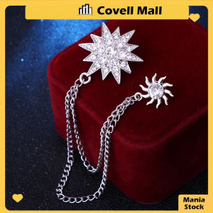 Mens Suits Chain Brooch Sun Tassel Badge Brooch Coat Suit Collar Snowflake Brooch