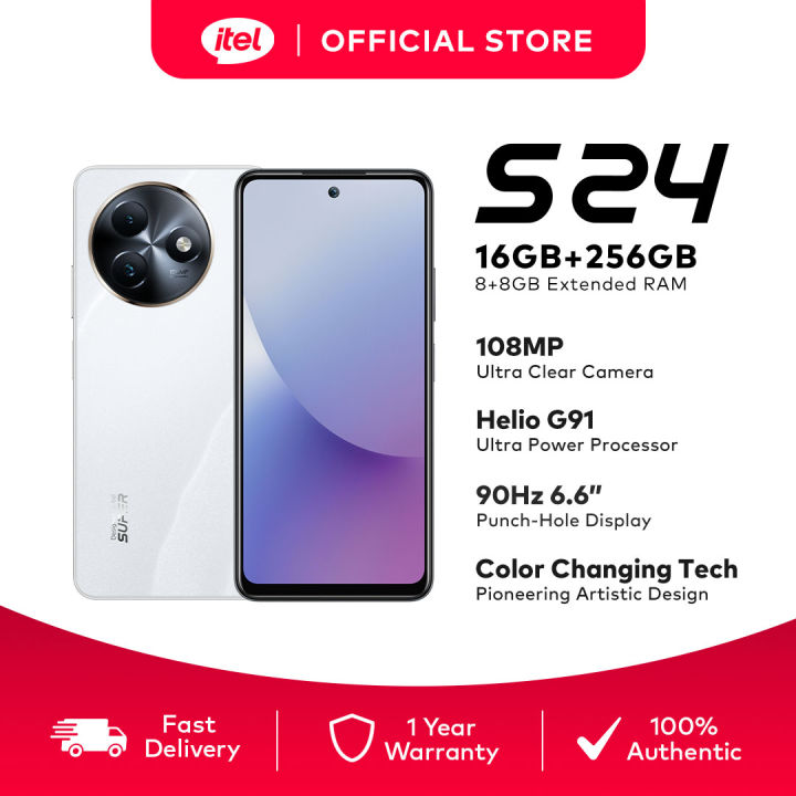 NEW]itel S24 RAM 8GB (Extend to 16GB)+ROM 256GB | Helio G91 | 18W