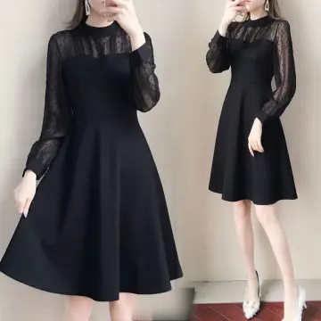 Buy Dress Long Sleeve Lace Korean Style online Lazada .ph