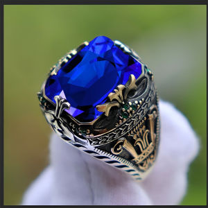 Luxury Vintage Mens Ring Jade Inlaid Gentleman Band Retro Style Jewelry Anniversary Gift Party Wear Accessories