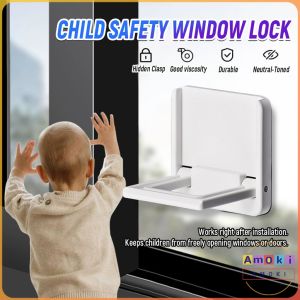 Amoki【Ready in Stock】 Security Child Safety Lock Mult-function Cabinet Lock Sliding Door Lock Universal Drawer Handle 1PC