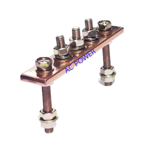 บัสบาร์ทองแดง บาร์กราวด์ บาร์นิวทรัล 20.00 x 5.00 mm. บาร์ทองแดง 99.95% พั้นช์รู ขนาด 6 มม. สกรู M6 ชุบชิ๊งค์ พร้อม ลูกถ้วย SM35 (M8)