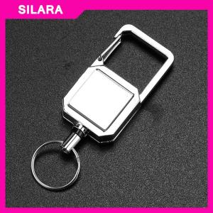 SILARA 1 cái dây thép dây khả năng phục hồi cao có thể thu vào móc chìa khóa ngoài trời Carabiner