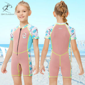 2MM Neoprene Wetsuit For Kids Girls Surfing Swimsuit Freediving Children Swimwear Diving Suit