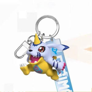 I know New Genuine Digimon Adventure Anime Figure 3d Key Chain Anime Action Figures Agumon Gabumon Collectible Model Toys Backpack Pendant