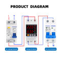 Digital Over Under Voltage Protector 40A 63A 80A 230V Din Rail Adjustable Limit Current Surge Protection Relay. 