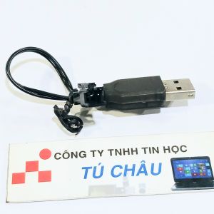 Cáp sạc Pin 3.7V - 500mA đầu cắm SM 2 Pin có Led báo / Dây sạc USB ra SM cho Pin Li-ion 14500 18650...