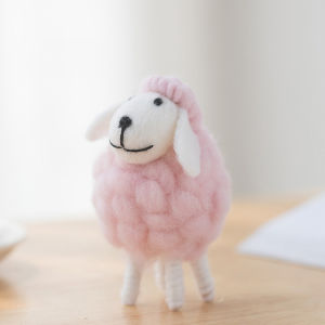 BEIBEI Handmade Small Xmas Christmas Wool Holiday Party Supplies Home Decoration Felt Sheep Figurines Statue Miniature