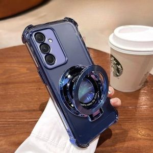 Samsung A56 A36 A16 A55 A04S A35 A15 A25 A14 A24 A34 A54 A13 A05S ป้องกันกล้องสี่มุมหรูหราฝาครอบป้องกันโทรศัพท์ตก + ขาตั้ง