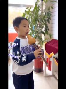 Natural purple bamboo double-tone gourd silk C key for primary school students flat B key adult pitch is good to blow children beginners to play musical instruments天然紫竹双音葫芦丝c调小学生降B调成人音准好吹儿童初学演奏乐器