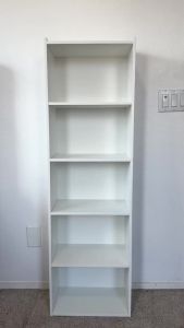 Segawe Minimal Modern Aesthetic 5-Tier Narrow MDF Interior Bookshelf - 15.8"x9.5"x52" Scratch-Resistant Vertical Storage Tight Space-Fitting Household Item Bedroom Furniture Organization Home Decor Living Room Decor Room Accessories