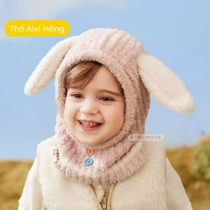 Mũ len cho bé lông cừu hình thú siêu ấm Lemonkid chống tĩnh điện kháng khuẩn co giãn