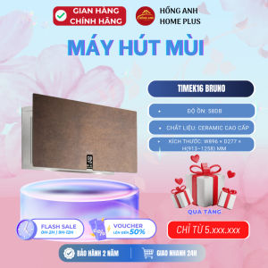 Máy hút mùi áp tường Timek16 Bruno ceramic châu Âu điều khiển cảm ứng remote 850m³/h