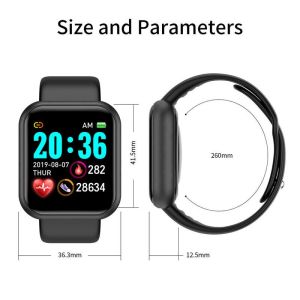 ( BISA COD ) SmartWatch y68 Bluetooth Sport Heart Rate Detak Jantung