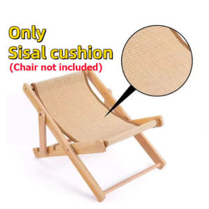 HATELI Sisal Cat Chair Adjustable Wooden Cat Lounge Chair with Sisal Mat Scratcher 3 Gear Height Beach Kitty Hammock Bed Indoor Outdoor Scratching Furniture for Kitten Puppy Bunny