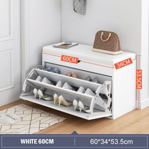 N78C Wooden Shoe Bench / Shoe Rack Stool PU Seat Household Shoe Stool Bench/Local Stock