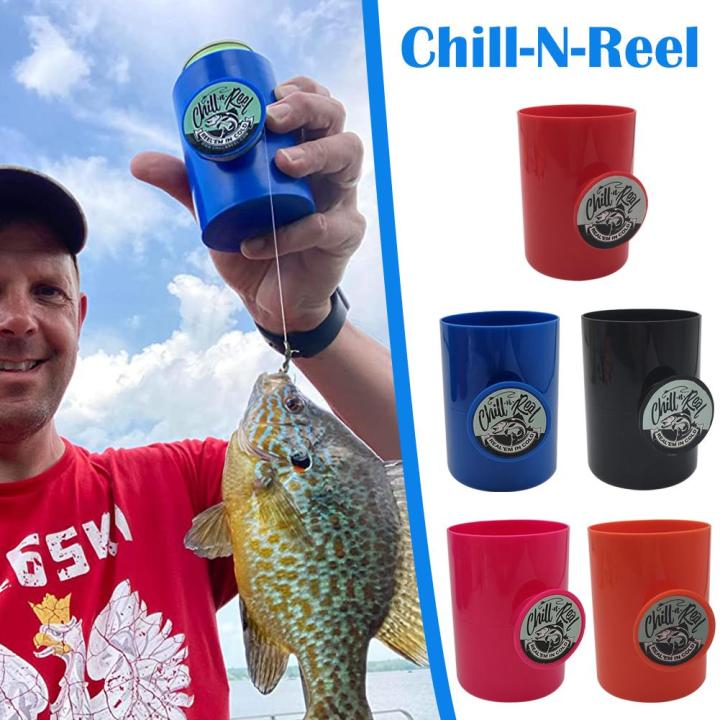 Chill-N-Reel Fishing Can Cooler With Hand Line Reel To Hard-Shell