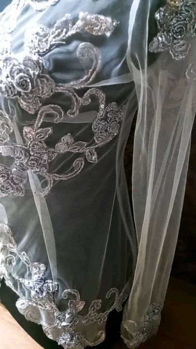 kebaya tulle silver Lazada Indonesia