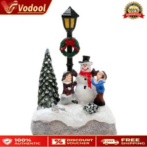 Miniature Resin House with Light for Christmas and Holiday Home Decor