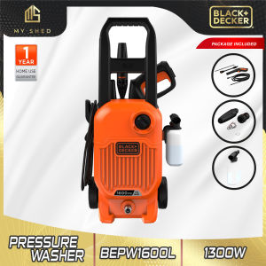 Black + Decker 110 Bar Pressure Washer Water Jet (1400W)  BEPW1600L-XD
