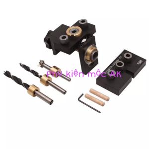 Bộ cữ khoan ốc cam liên kết chốt gỗ có vam kẹp và mũi khoan gỗ