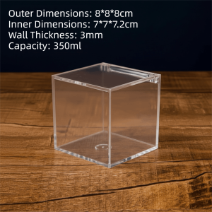 MIRELINA Square Cube Acrylic Box Stackable Design With Lids Transparent Container Clear Acrylic Transparent Case Display Box Jewelry Storage