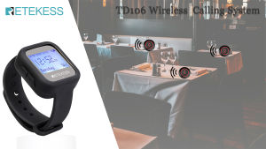 Retekess T128-TD019 Restaurant Pager Wireless Call System with Three Reminder Modes One-Key Call Button for Restaurants Bars