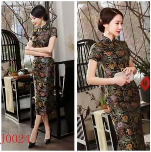 Promo Imlek Gaun Dress Wanita Qipao Long Dress Cheongsam Baju Shanghai Premium