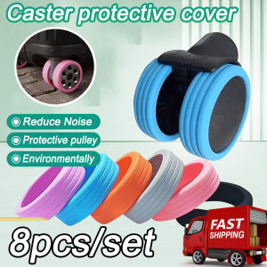 8pcs Anti-wear Luggage Wheels Protector Cover Elastic Silicone Trolley Box Caster Shoes Reduce Noise Chairs Suitcase