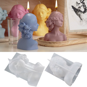 Đôi mắt nhắm/bịt mắt cô gái khuôn Châu Âu và Mỹ cổ điển nhân vật có mùi thơm vật liệu khuôn trang trí nội thất